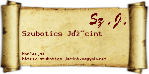 Szubotics Jácint névjegykártya